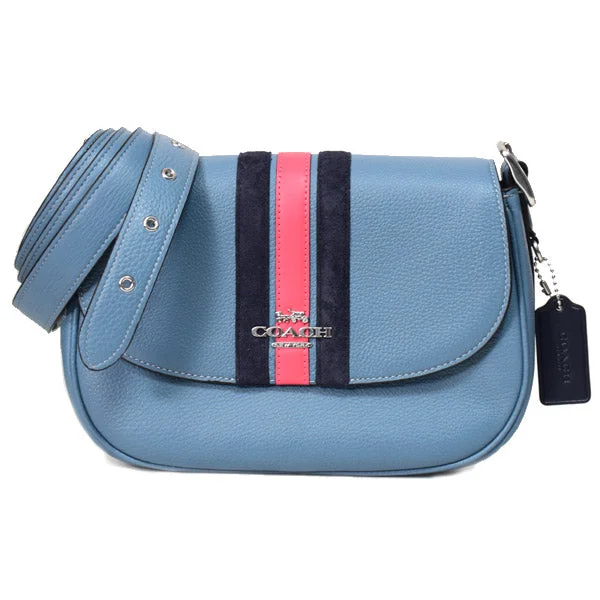 Ladies Coach Tabby bags with a textured leather surface for a more tactile lookCoach Pebble Leather Suede Stripe Macy Saddle Crossbody Bag CB897