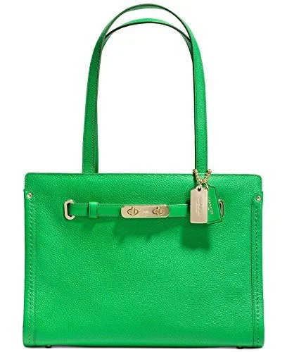 Coach Borough bags with a removable interior organizerCoach Women's Polshd Pebble Leather Small Coach Swagger Tote Light/green Satchel