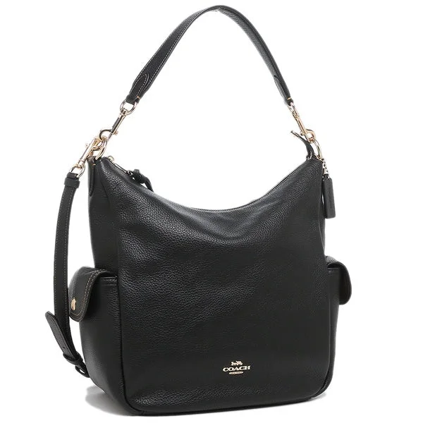 Ladies Coach shoulder bags with a magnetic - closure flap for easy accessCoach Shoulder Bag Black Ladies 6152 IMBLK