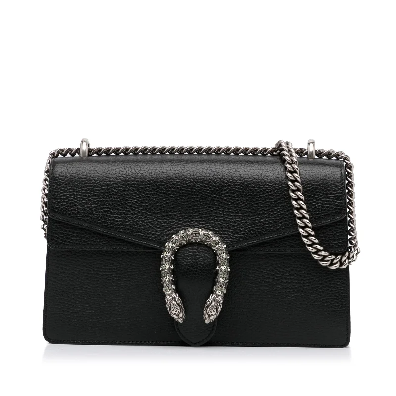 Ladies Gucci Dionysus bags with a chain - link shoulder strapGucci Dionysus Small Black Leather