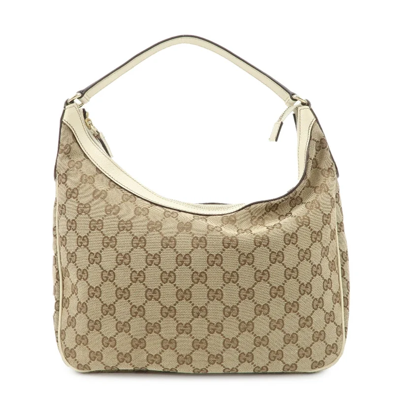 Gucci Marmont bags for women with a contrast - colored interiorGUCCI GG Canvas Leather Shoulder Bag Beige Ivory 153010