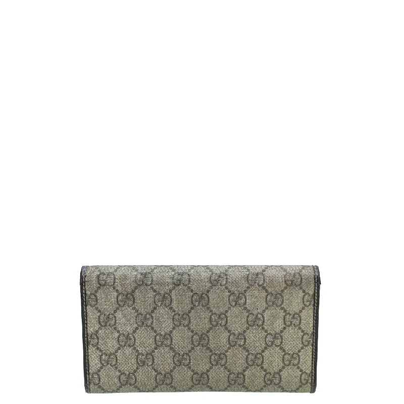 Women Gucci bags with a detachable mobile phone holderGucci Bicolor GG Supreme Continental Wallet