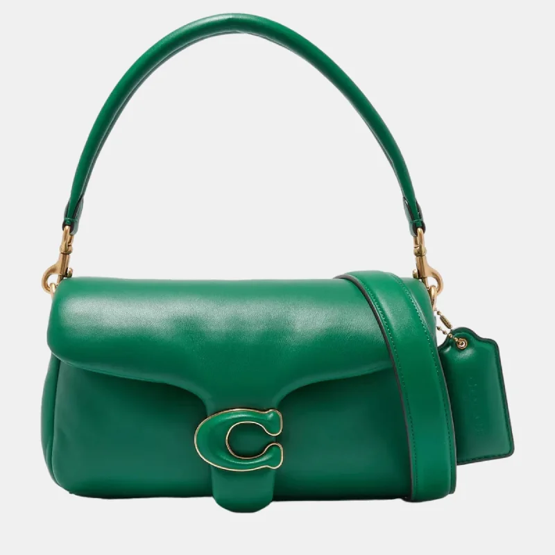 Coach crossbody bags with a woven leather strap for a unique textureGreen nappa leather Shoulder Bag