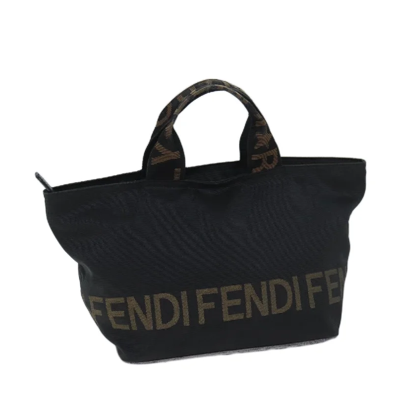 Fendi handbags with a beaded trim for a glamorous and eye - catching lookFENDI Hand Bag Canvas Black  yk11461