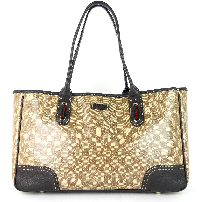 Women Gucci bags with a front - zip pocket for small itemsPrincy GG Crystal Web Tote Bag