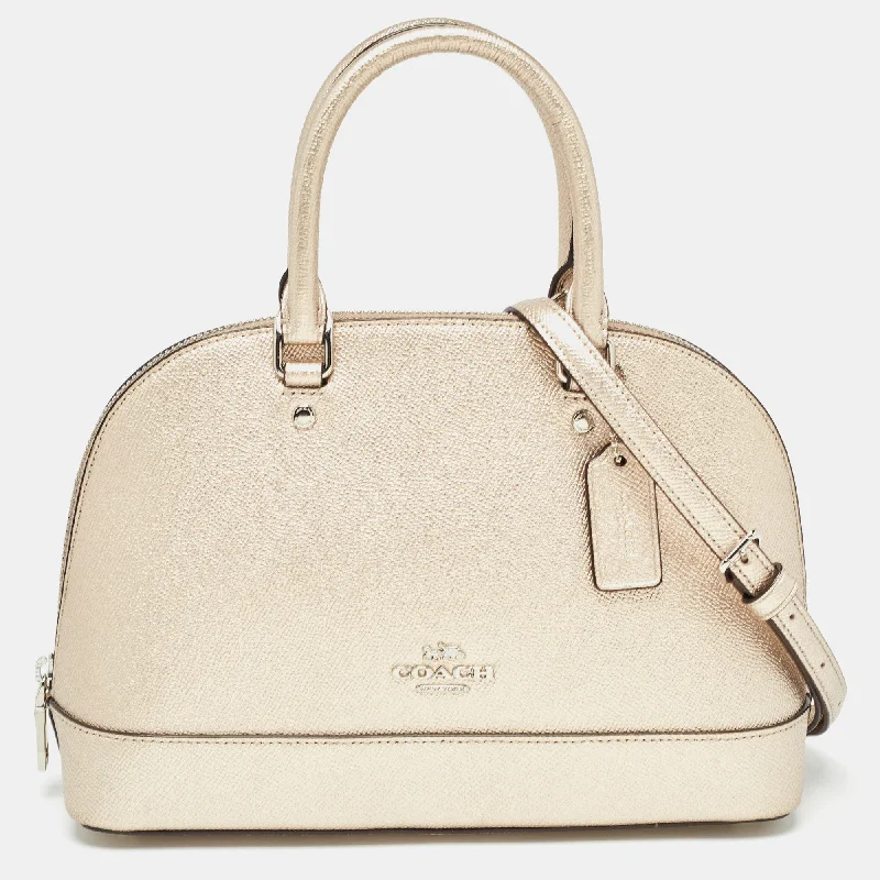 Coach Borough bags with a removable interior organizerMetallic Leather Mini Sierra Satchel