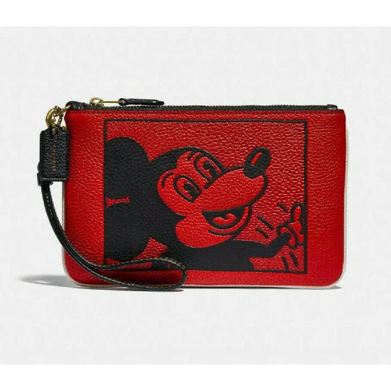 Coach crossbody bags in a vibrant, eye - catching color for a bold statementCoach Small Red Wallet Disney Mickey Mouse X Keith Haring Purse Wristlet Bag New