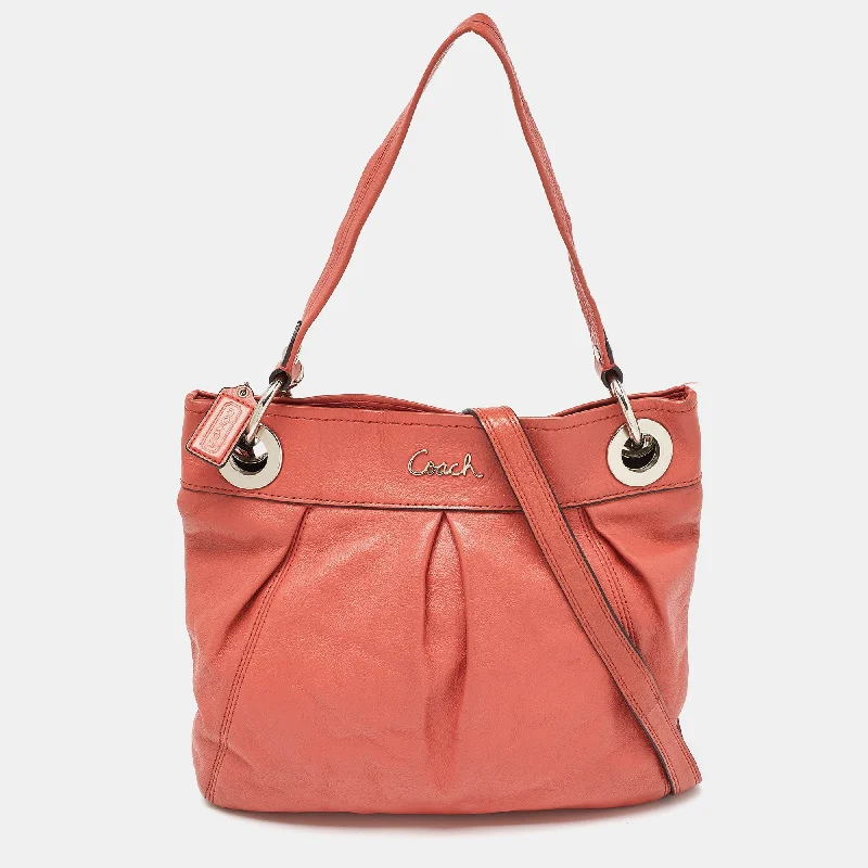 Coach bags with a back - zip pocket for storing valuables securelyOrange Leather Ashley Crossbody Bag