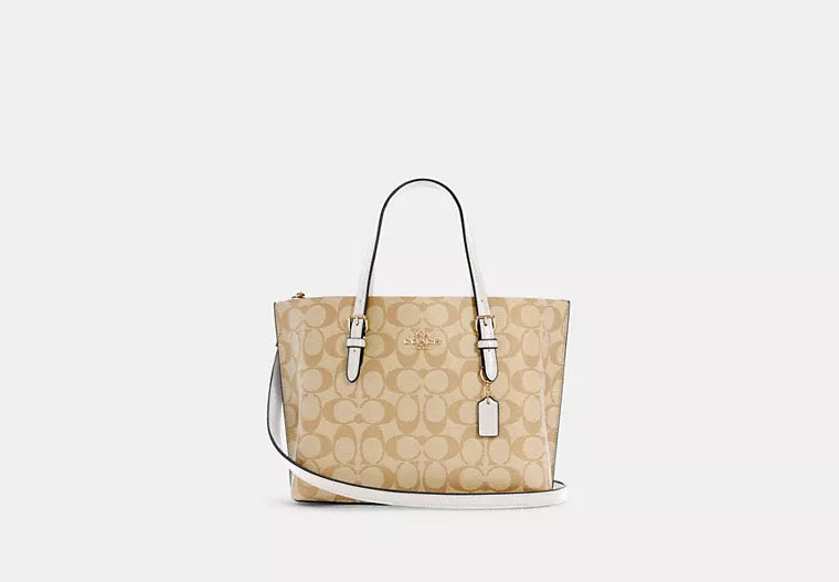 Coach crossbody bags with a woven leather strap for a unique textureCoach Mollie Tote 25 In Signature Canvas