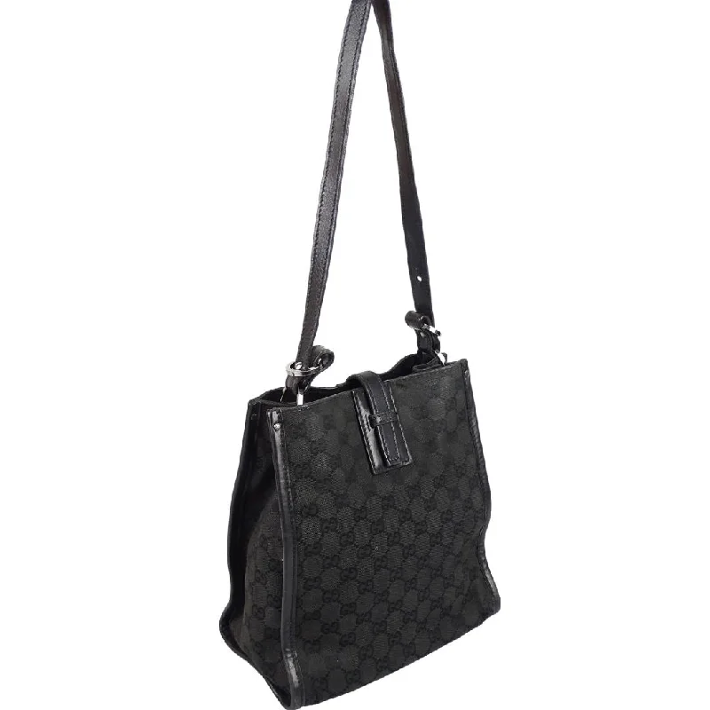 Women Gucci bags with interlocking G hardware for a classic lookGucci Vintage Black GG Short Strap Shoulder Bag