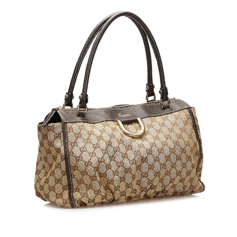 Gucci handbags for women with a metal - framed claspGucci Abbey GG Canvas Shoulder Bag (35422)