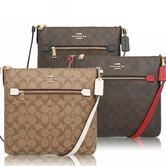 Coach bags with a back - zip pocket for storing valuables securelyCoach bag Shoulder bag C1554  Luxury Signature Rowan File Bag