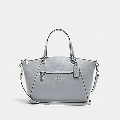 Coach Borough bags with a structured silhouette and a magnetic - snap closureCoach Prairie Grey Gray granite Leather Handbag Bag NEW