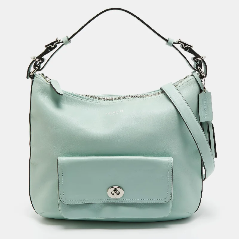 Ladies Coach Tabby bags with gold - toned hardware for a touch of luxuryMint Green Leather Legacy Courtney Hobo