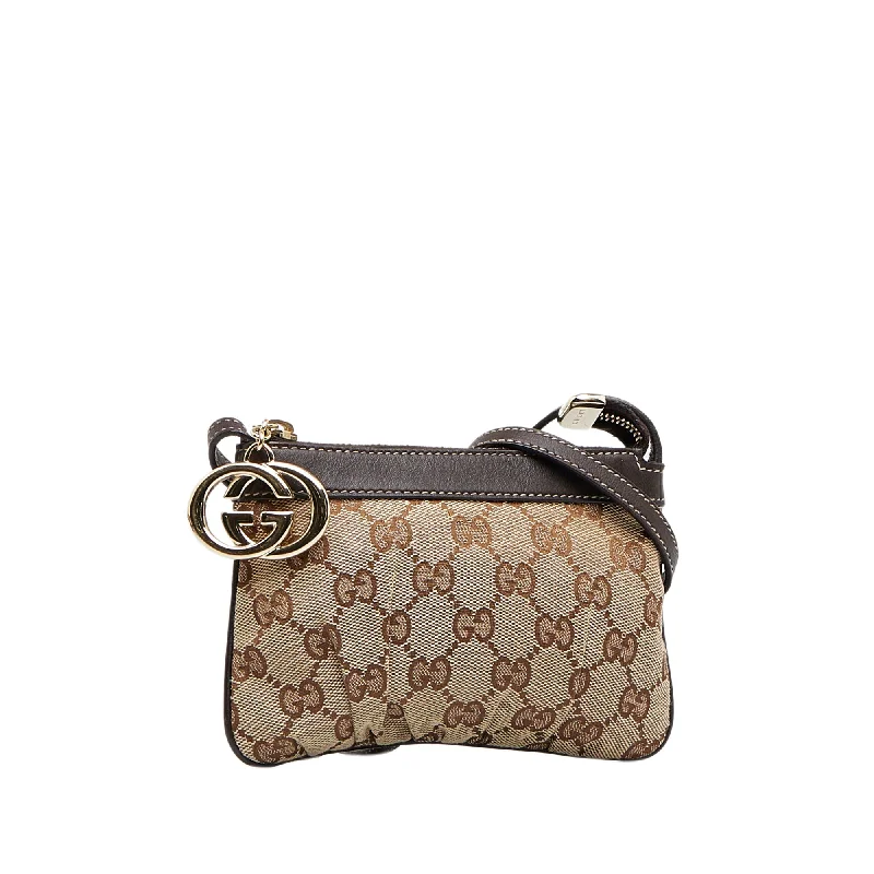 Small - sized Women Gucci shoulder bags for evening outingsGucci Crossbody Bag Mini Brown GG Canvas