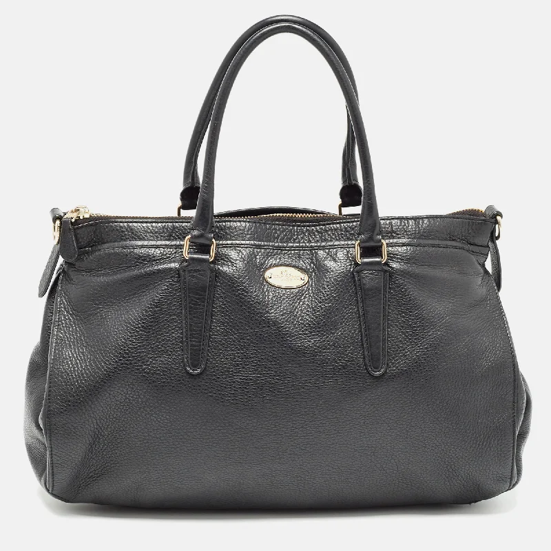 Ladies Coach crossbody bags with a wide - width strap for comfortBlack Leather Morgan Tote