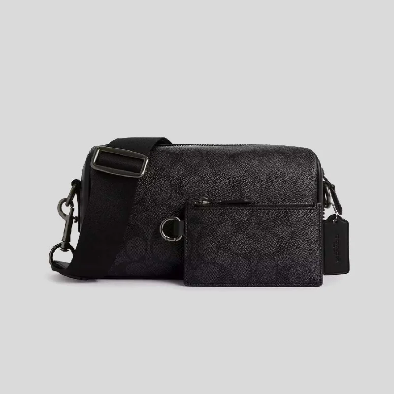 Coach handbags with a beaded trim for a glamorous and elegant lookCOACH Axel Crossbody In Signature Canvas Charcoal Print Varies CV762