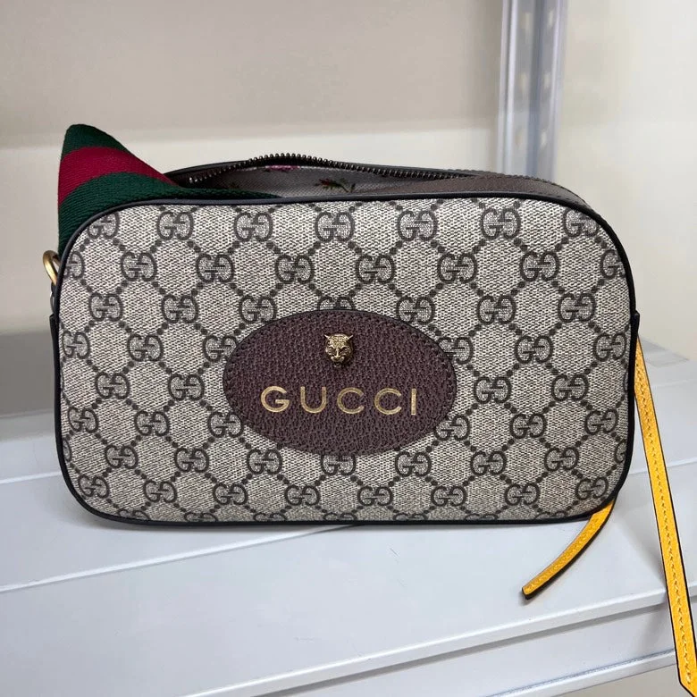 Gucci handbags for women with a beaded trimGucci GG Supreme Neo Vintage Messenger Crossbody Bag,Beige