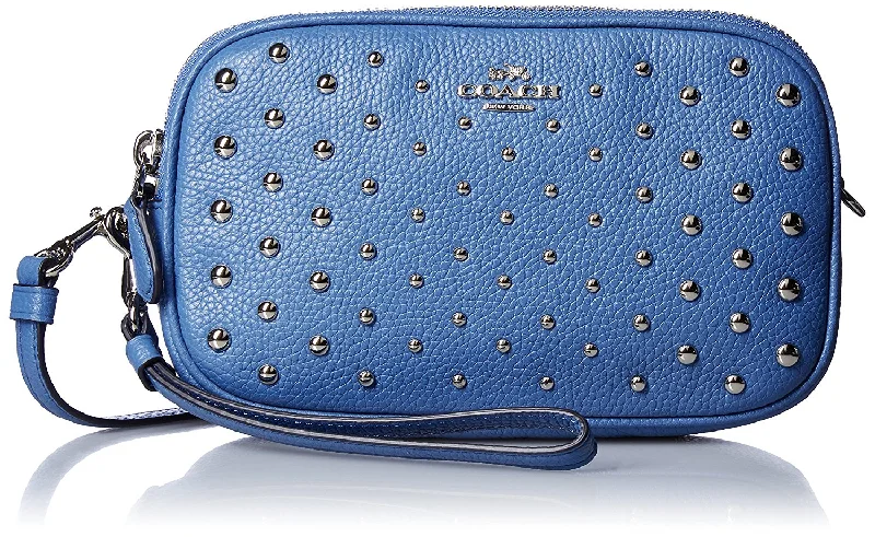 Coach handbags with a perforated leather detail for a breathable and unique designCOACH Womens Ombre Rivets Crossbody Clutch