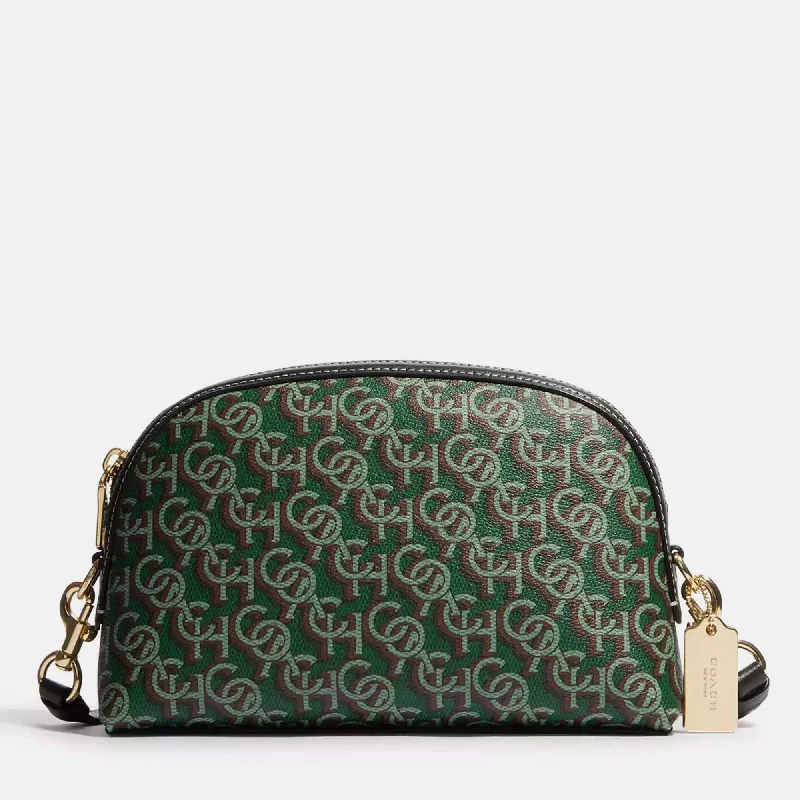 Coach tote bags with a spacious interior and multiple compartments for organizationGreen Coated Canvas Madi With Monogram Print Crossbody Bag