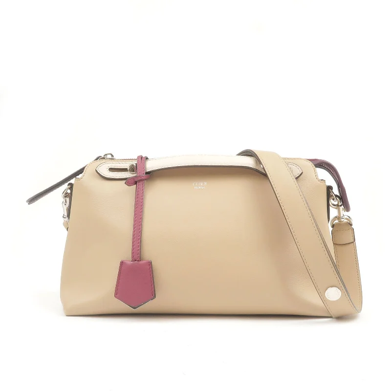 Fendi crossbody bags with a detachable fanny pack strap for a trendy and practical optionFENDI By The Way Leather 2Way Bag Shoulder Bag Beige 8BL124