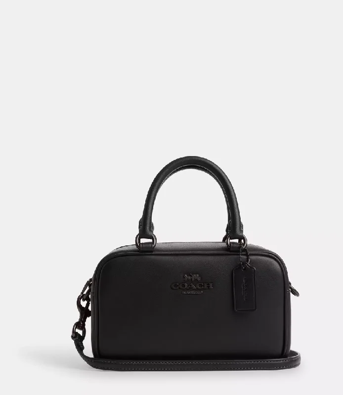 Ladies Coach Rogue bags with a star - shaped charm for a playful touchCoach Satchel Crossbody In Black Cooper