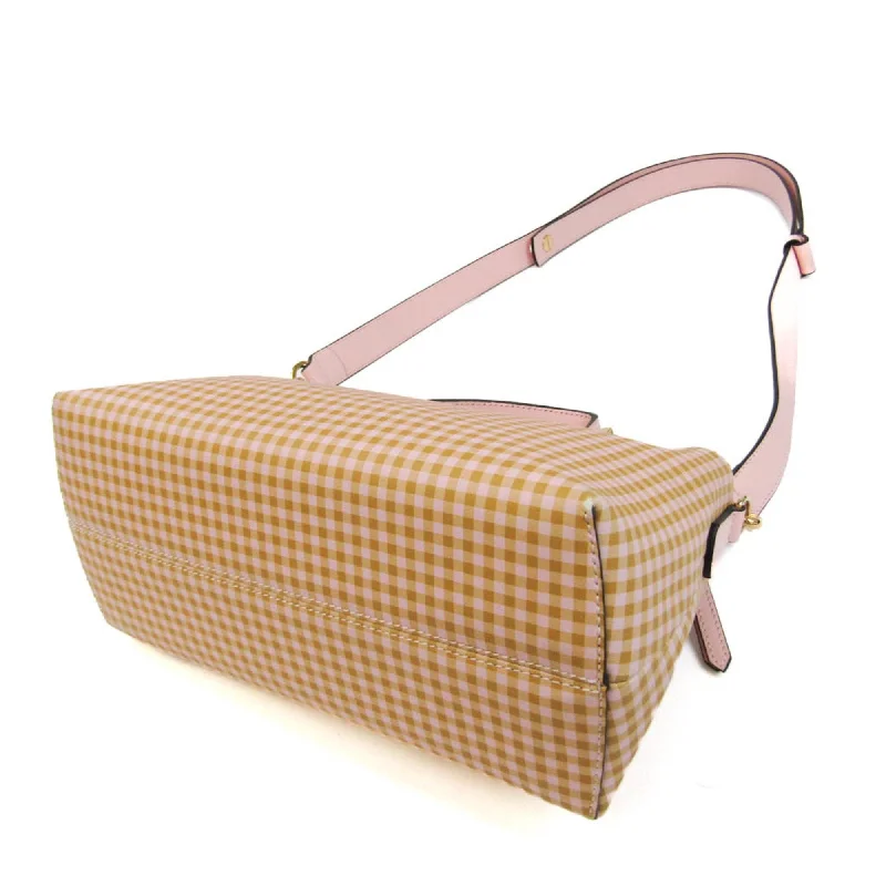 Fendi bags with a detachable sunglass holder for easy access to eyewearFENDI By The Way Gingham Plaid 8BL146 Women's Leather Handbag,Shoulder Bag Beige,Light Pink,Yellow