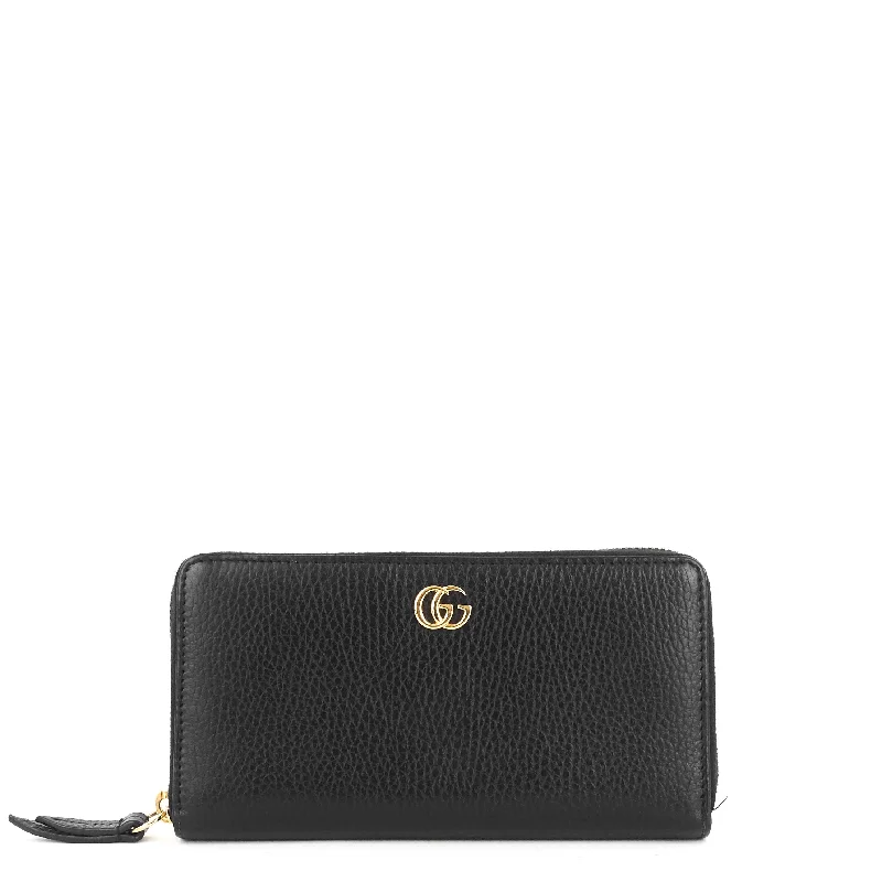 Gucci backpacks for women with a multi - pocket designZip Around Grained Calfskin Wallet