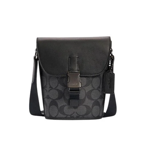 Coach backpacks with a multi - pocket organization for functionalityCOACH Signature Track Small Flap Crossbody C3134