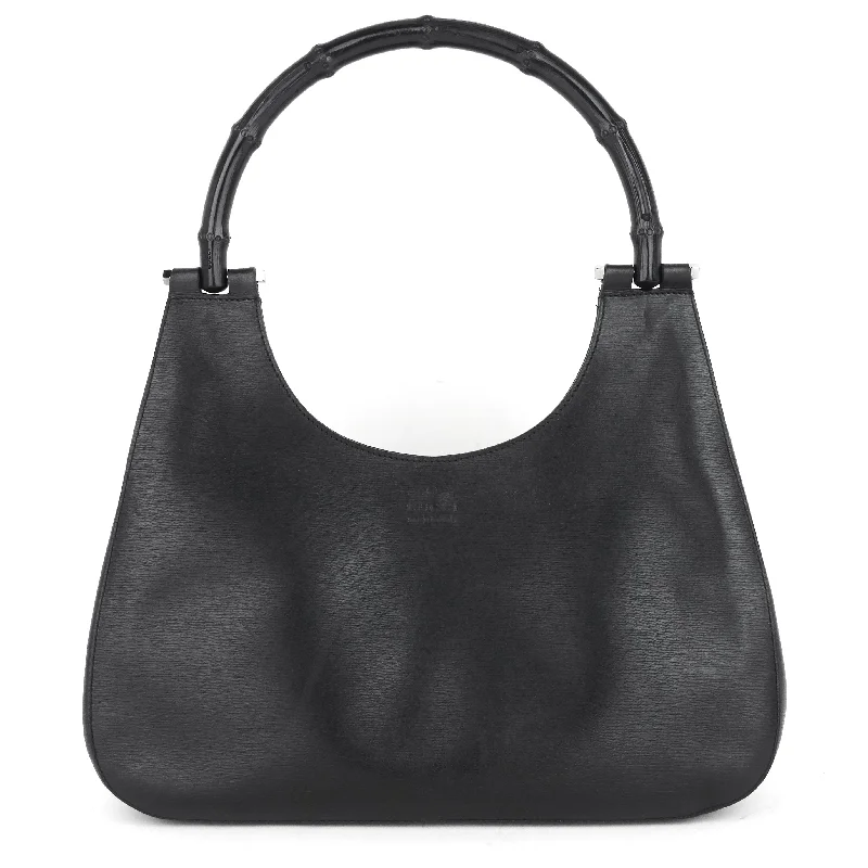 Ladies Gucci shoulder bags with a wide - width strapBamboo Handle Leather Bag