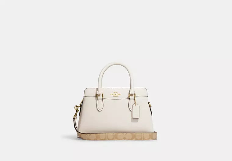 Ladies Coach Rogue bags with a star - shaped charm for a playful touchCoach Mini Darcie Carryall Bag With Signature Canvas Detail