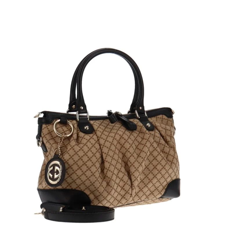 Gucci Marmont bags for women with a snakeskin - effect panelGucci Diamante Sukey Tote Canvas With Black Leather Trims