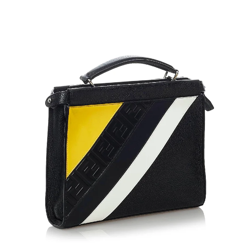 Fendi handbags with a holographic FF logo for a futuristic and trendy lookFendi Fendi Mania Peekaboo Leather Satchel (SHG-29584)