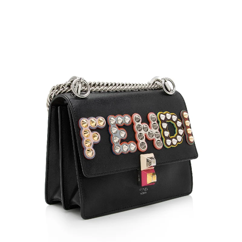 Fendi backpacks with a water - resistant exterior made of high - tech materialsFendi Leather Studded Kan I Small Shoulder Bag (SHF-HruO3c)