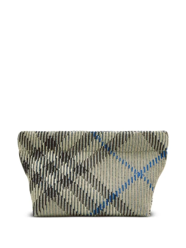 Adjustable Strap Burberry Messenger BagsWomen's Check Knitted Clutch in Beige | Size UNI | 8095462C1311