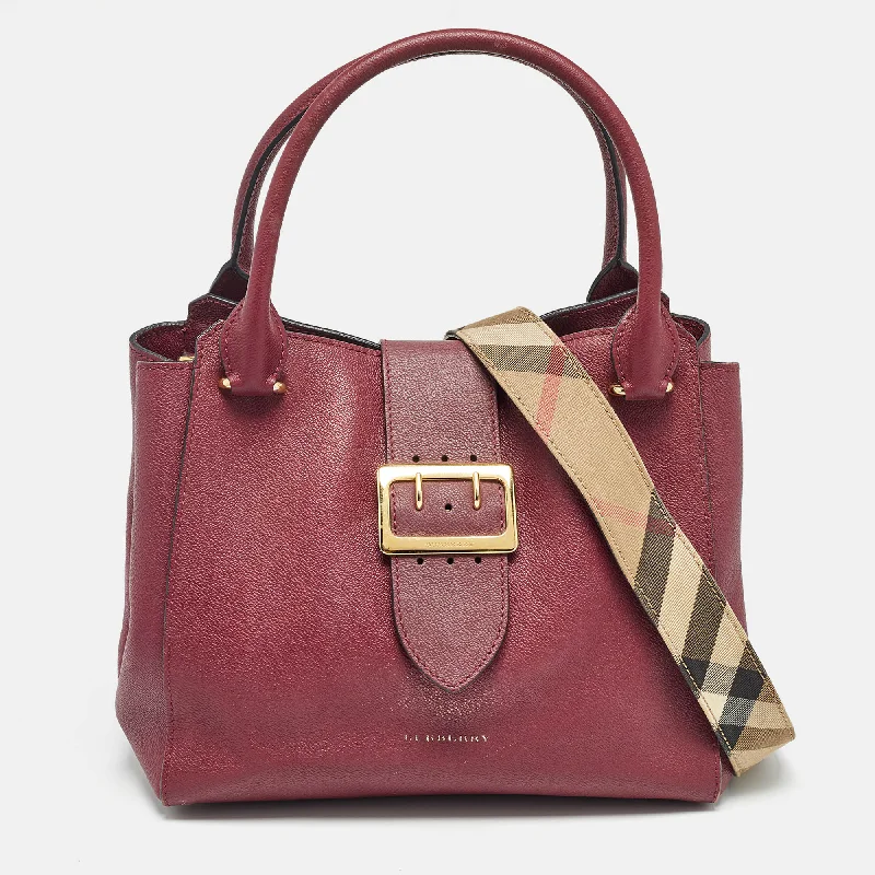 Limited Edition Burberry Bags for CollectorsBurgundy Leather Buckle Tote