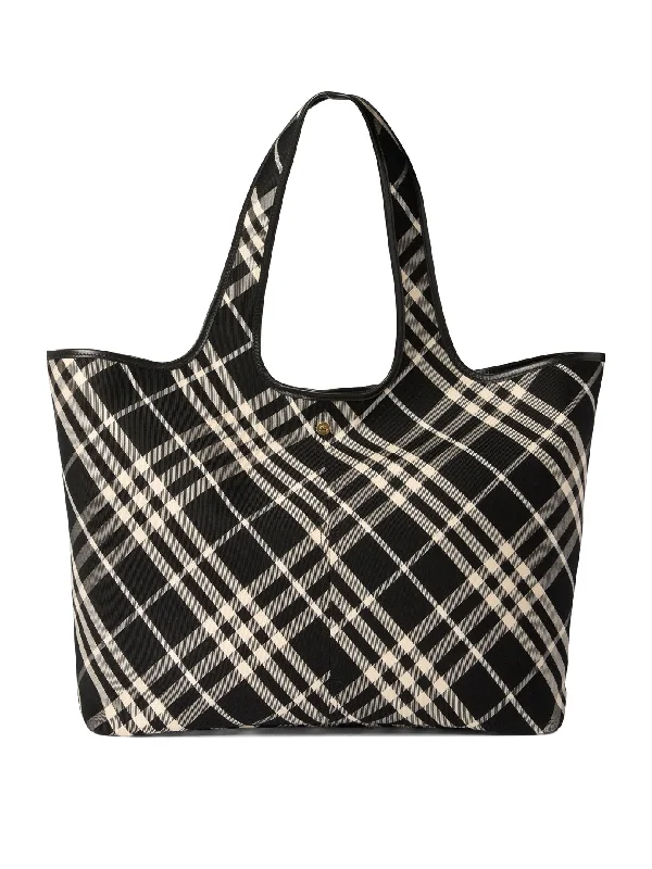 Easy - to - Clean Burberry Bags for Busy LifestylesWomen's "check Medium" Tote Bag in Black | 8093978