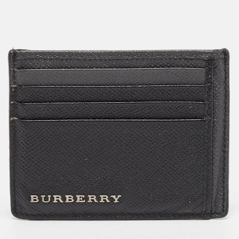 Color - Blocked Burberry Bags for a Bold StatementBlack/Grey Leather Card Holder