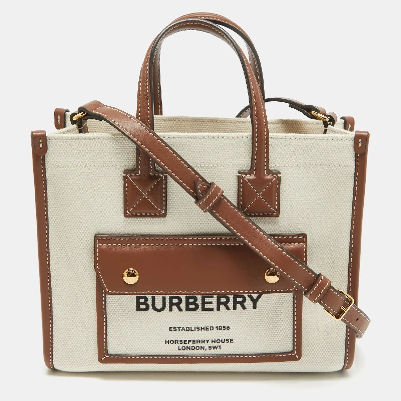 Pattern - Mixing Burberry Bags for a Fashion - Forward LookBrown/Beige Canvas Mini Freya Tote