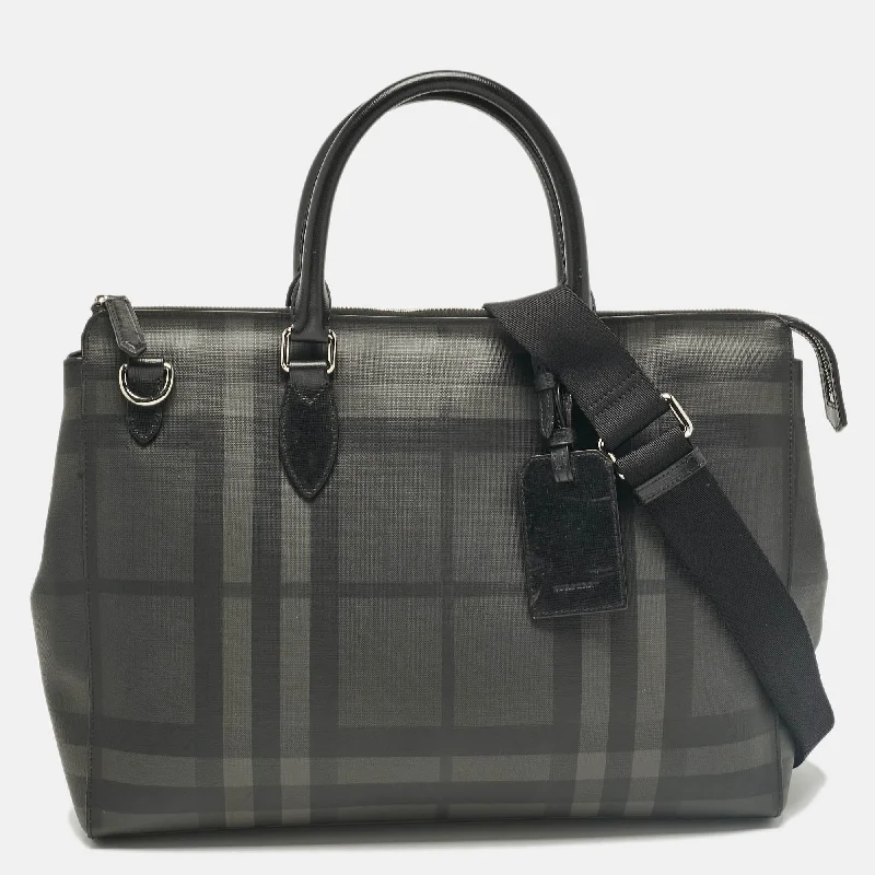 Burberry Bags with Magnetic Closures for Quick AccessBlack/Smoke Check Coated Canvas Laptop Bag