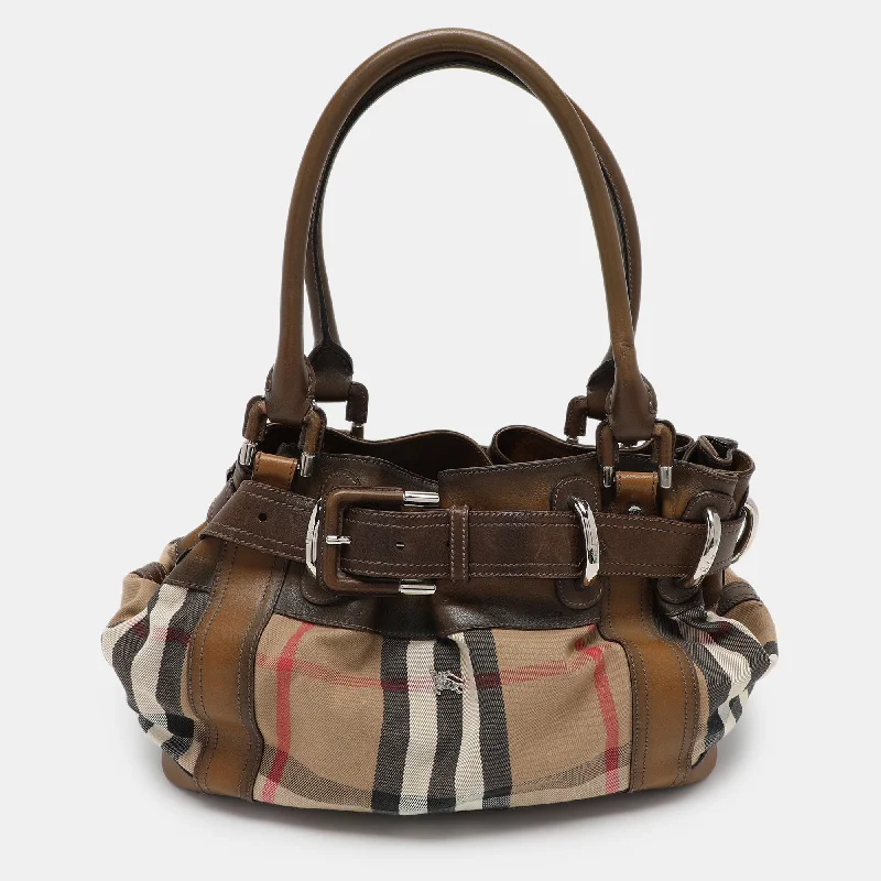 Sustainable Burberry Bags Made from Recycled MaterialsBrown House Check Canvas and Leather Beaton Tote