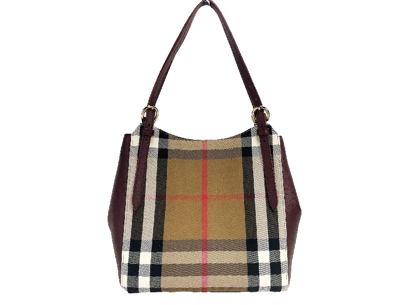 Child - Sized Burberry Bags for Little FashionistasBurberry Small Canterby Mahogany Leather Check Canvas Tote Bag Purse