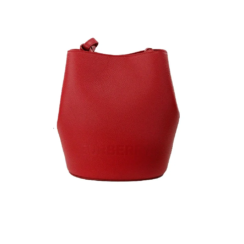 High - Capacity Burberry Duffle Bags for Long TripsBurberry Lorne Small Red Pebbled Leather Bucket Crossbody Purse Bag