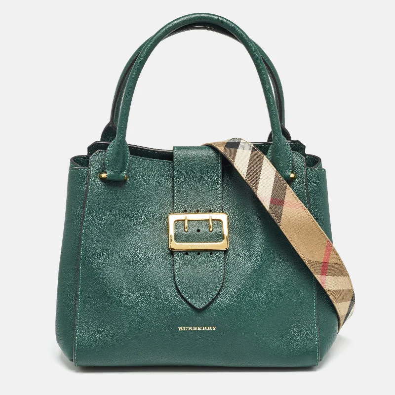 Burberry Bags for Women's Spring 2025 CollectionGreen Leather Buckle Tote