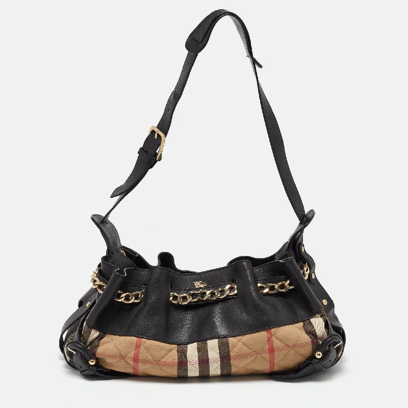 Burberry Bags with Chain Straps for a Chic VibeBlack Quilted House Check Margaret Shoulder Bag