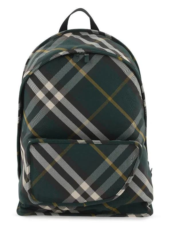 Burberry Bags with Zipper Compartments for SecurityMen's Shield Backpack in Green | 8080679