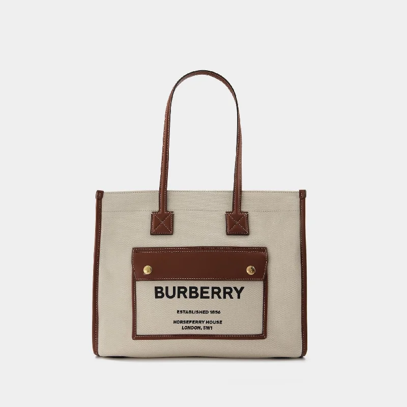 Quilted Burberry Bags for a Luxurious FeelLl Sm Pocket Dtl Ll6 Tote Bag - Burberry -  Natural/Tan - Cotton