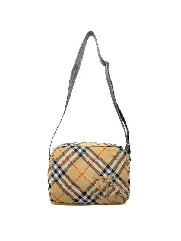 Customizable Burberry Bags with Personalized CharmsMen's Check Crossbody Bag in Sand | 8091320158564