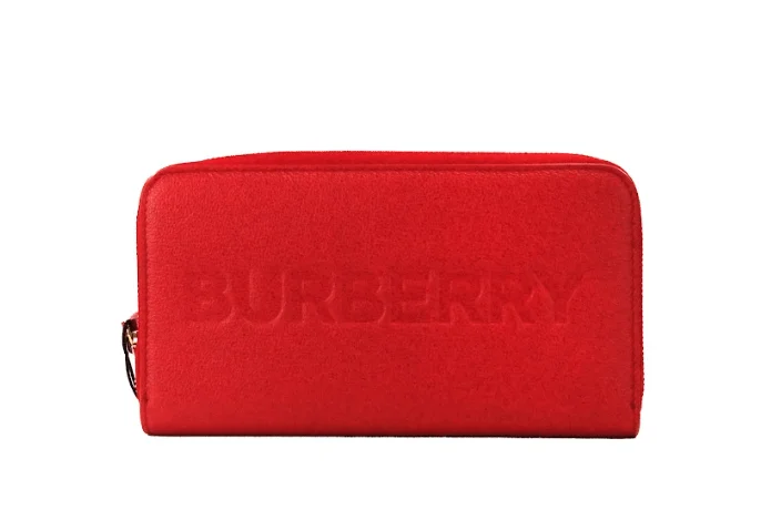 Burberry Bags with Magnetic Closures for Quick AccessBurberry Elmore Red Embossed Logo Leather Continental Clutch Wallet