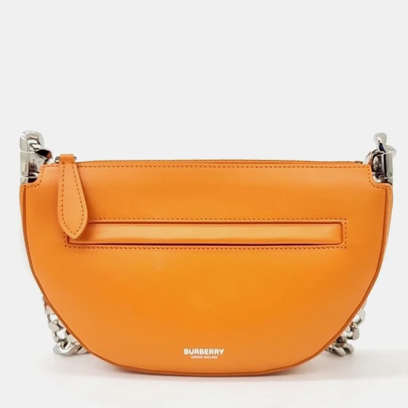 Metallic Finish Burberry Bags for a Glam LookOrange Leather Olympia Crossbody Bag